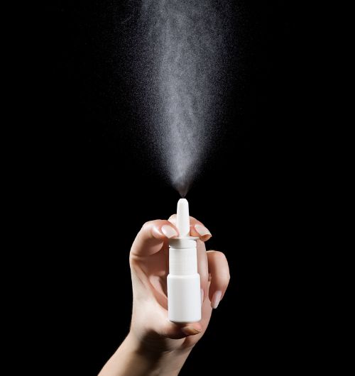 Naloxone nasal spray being used