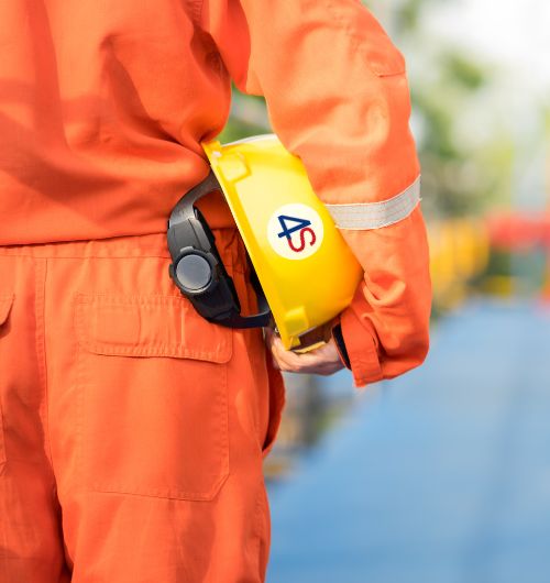 Construction worker with a 4S Consulting Services Hard Hat