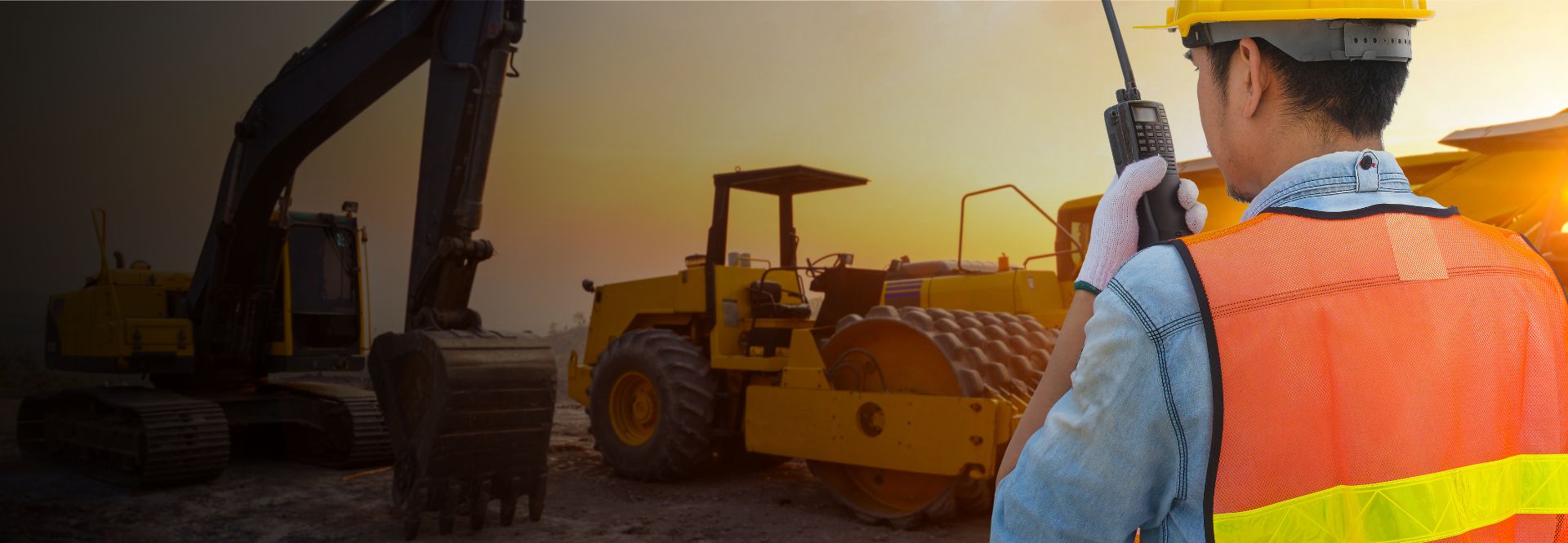 Supervisor overlooking a construction project