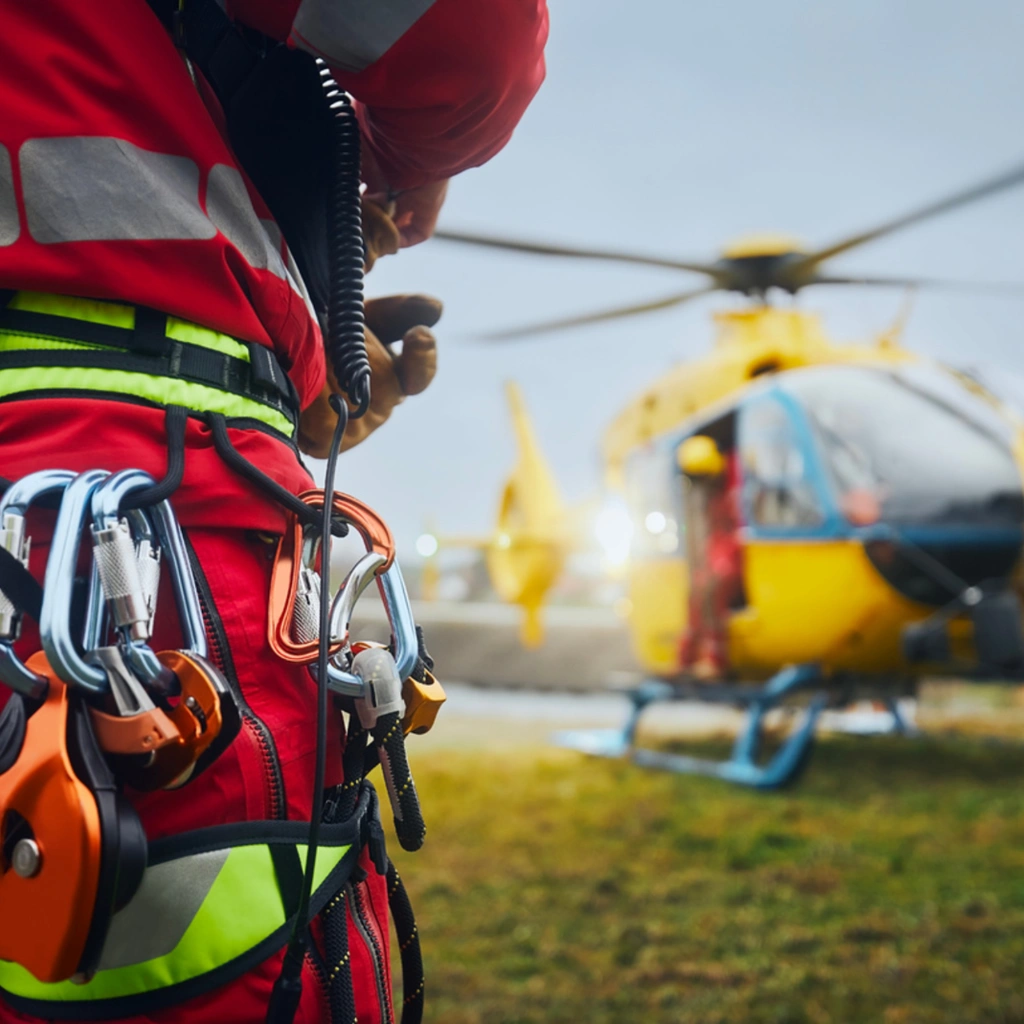 Person in complete safety gear representing readiness for workplace emergencies and hazards