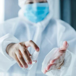 Healthcare workers practicing hand hygiene as part of IPAC and infection control course