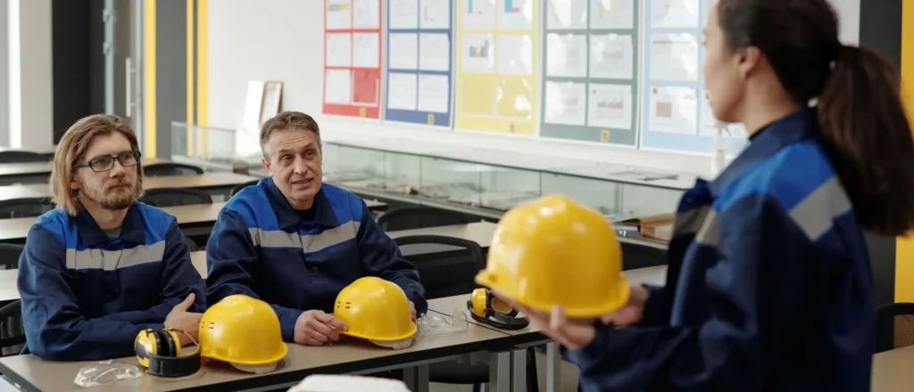 Instructor conducting workplace safety training for employees