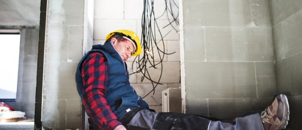 Worker experiencing an immediate physical injury due to a workplace accident
