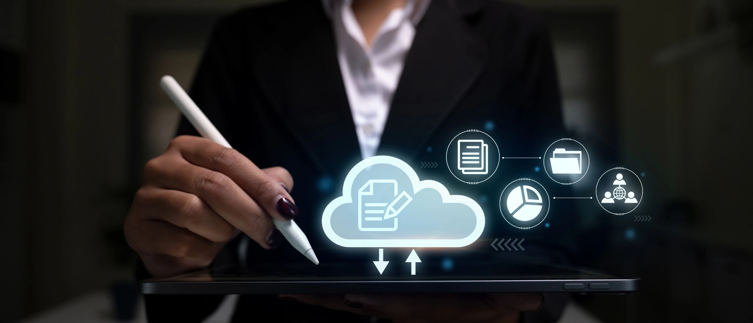 Employees reviewing safety processes through an online management platform.